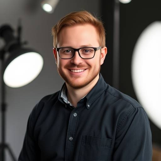 Portret van David Jansen, de studio manager van Aurora Studio, met een professionele en vriendelijke uitstraling.