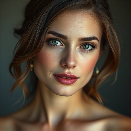 Portret van Sofia Rossi, de retoucheur en assistent fotograaf bij Aurora Studio, met een creatieve blik.